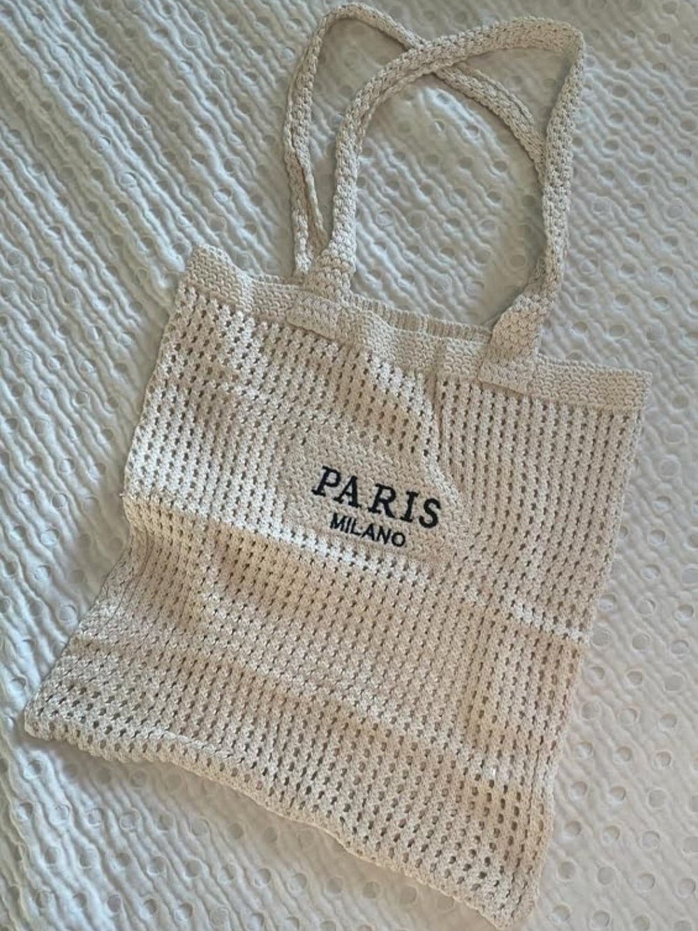 New Cream Colored Crochet Tote/Beach Bag